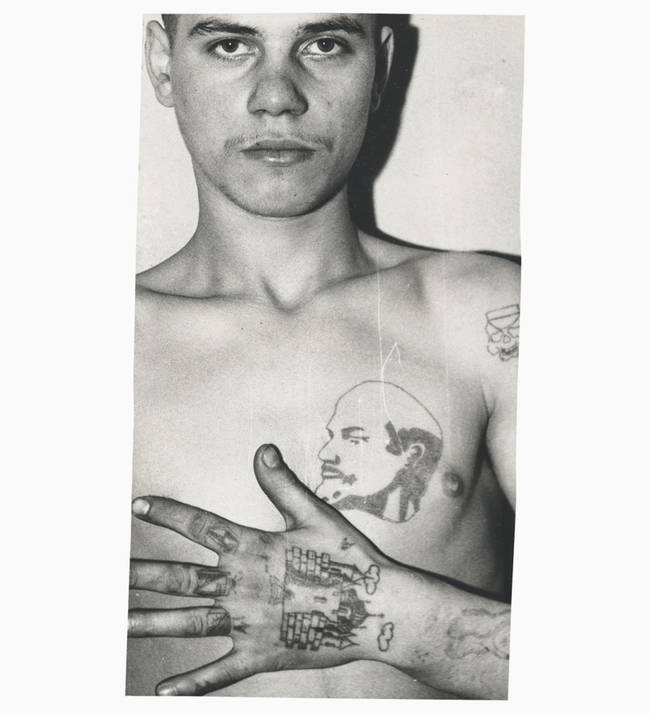 Again, this prisoner's story can be deduced from his hand tattoos. They state that he's openly hostile towards prison authorities, was convicted as a juvenile, and is not planning on relinquishing his criminal ways.