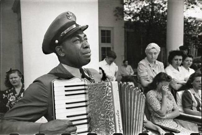 The accordion player cried at FDR's funeral.