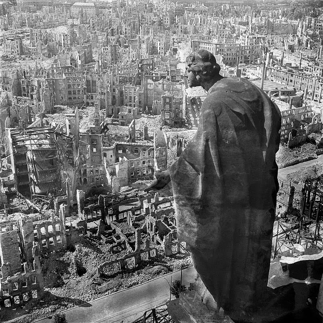 34.) The ruins of Dresden after WWII.