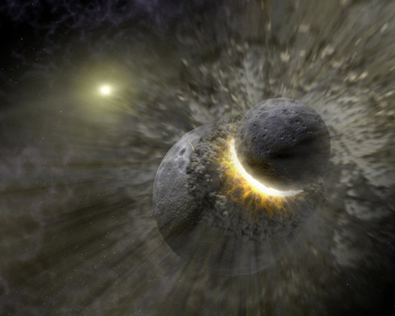 13.) Something the size of Mars likely collided with Earth about 4.5 billion years ago, creating the moon.