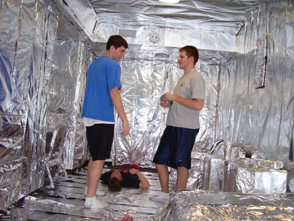 And the second half finished. They did the walls, the ceiling, everything. It took 3 days and 2400 sq. ft. of tin foil.