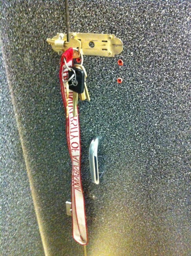 3. Broken stall lock? Use a key ring!