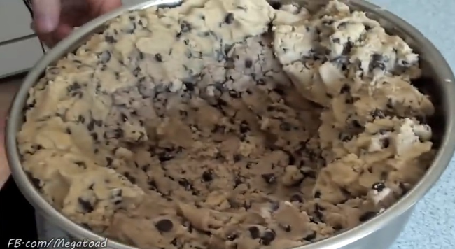 So this is what 10 pounds of raw cookie dough looks like.