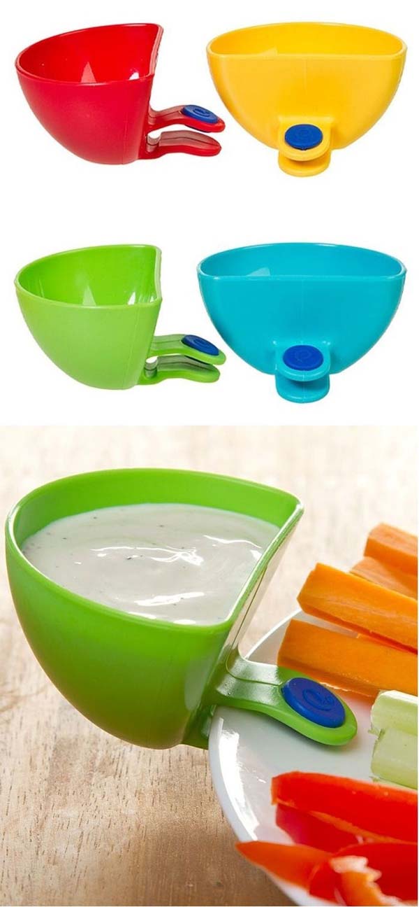 9.) These dip dishes won't take up extra space on your plate.