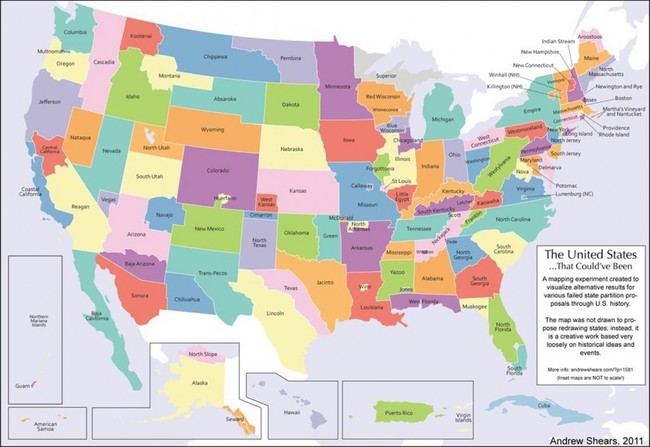 6. How the United States would look today if every attempt to secede from the union had been successful.