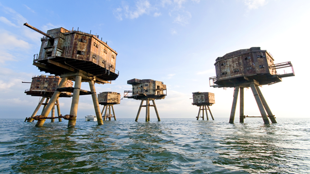 9.) British Sea Forts, North Sea.