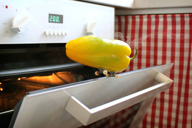 This daring pepper laughs in the face of roasting.