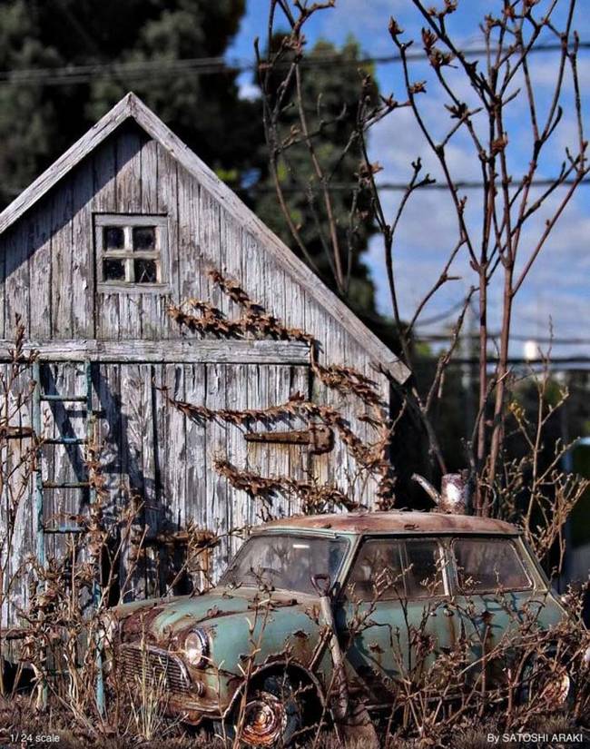 An abandoned farmhouse.