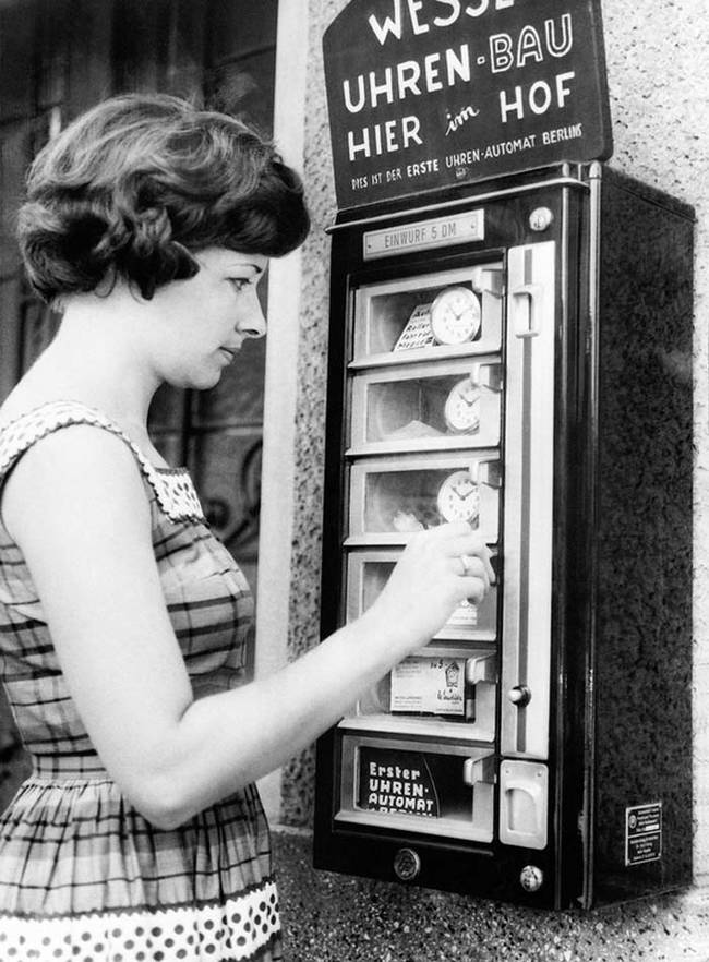 In Germany, if you needed to know the time, you could just buy a vending machine watch.