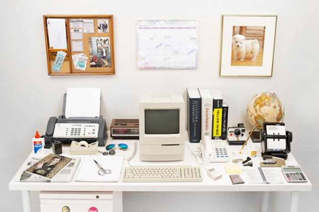 The office worker's desk as it looked in 1984. So cluttered.