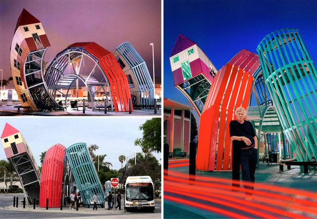 12.) Ooh! A fun house bus stop!