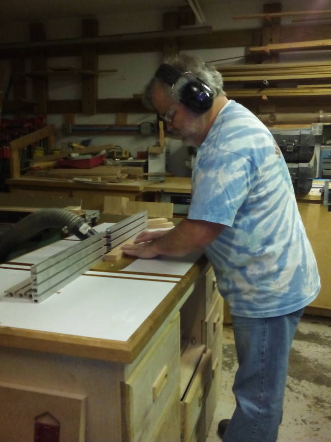 The father then got to work on the last part of the project - the table's legs.