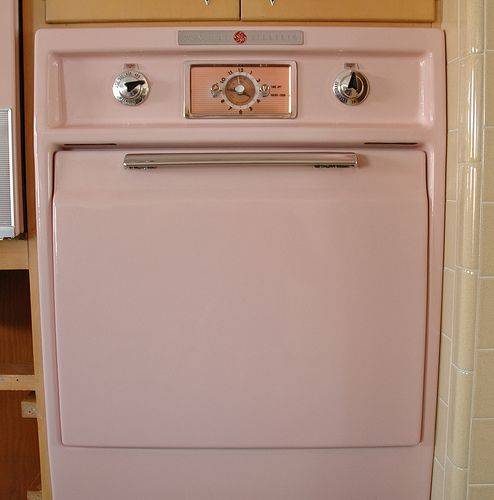 The oven, in pink, of course.