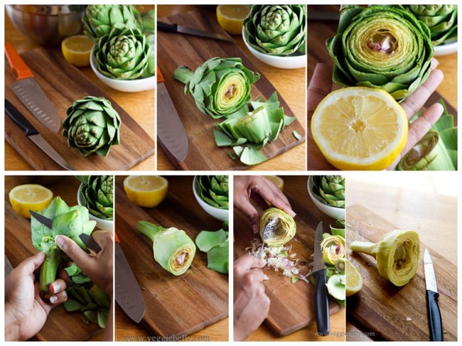 Artichoke: Use lemon to keep it from discoloring.