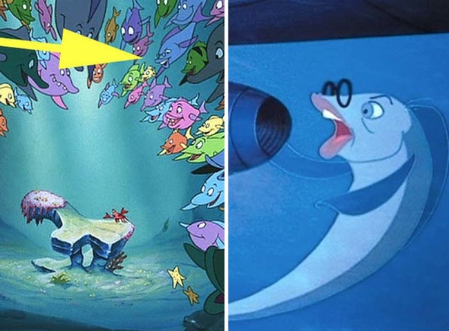 15.) Don Knotts’ Henry Limpet fish character (from The Incredible Mr. Limpet) shows up during The Little Mermaid.