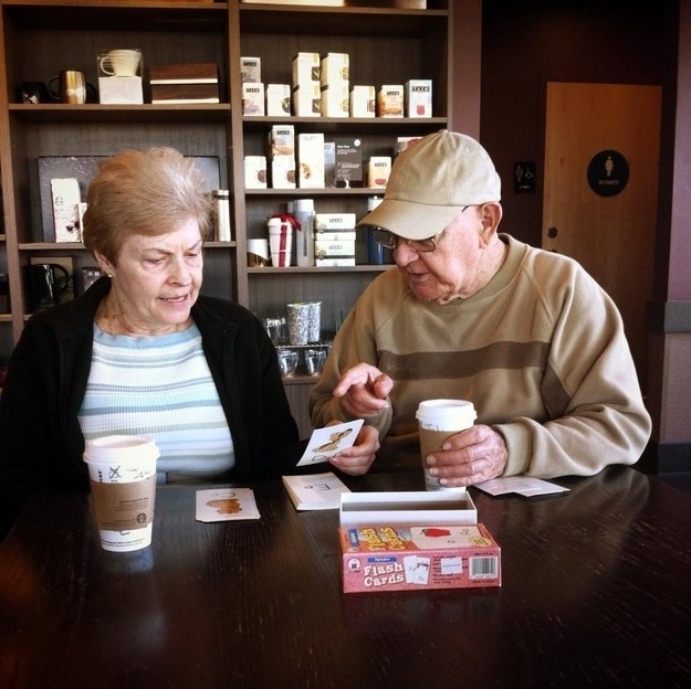 9. This man teaches his girlfriend the alphabet after she lost her memory.