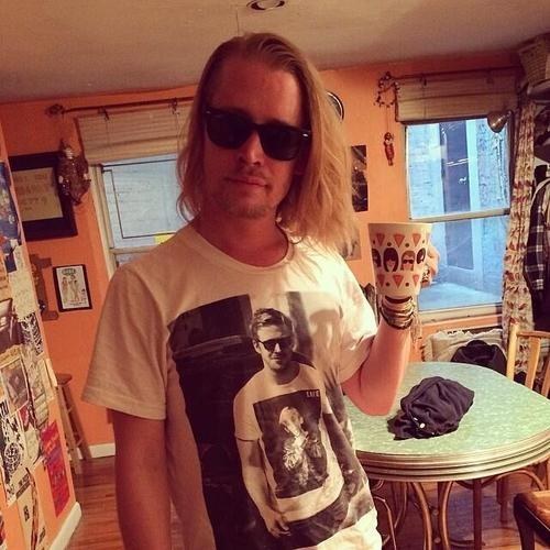 14. Macaulay Culkin wearing a T-shirt of Ryan Gosling wearing a T-shirt of Macaulay Culkin.