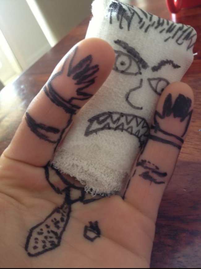 8.) You wouldn't like Mr. Broken Finger when he's angry.