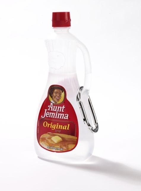 9. Turn an empty pancake-syrup bottle into a portable squirtable water bottle.