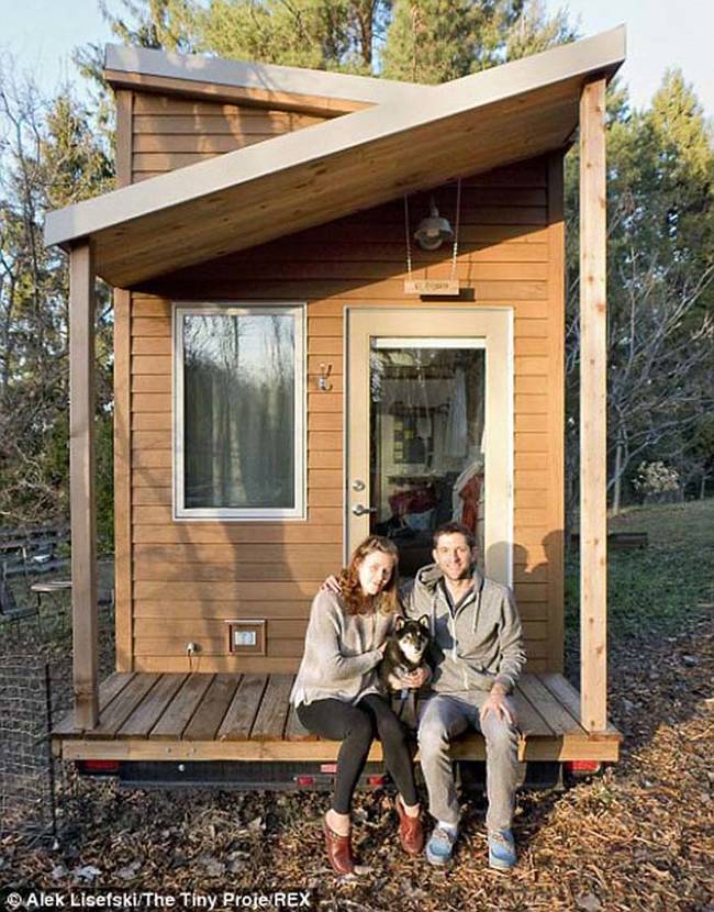 Alex and his girlfriend live in the house with their dog.