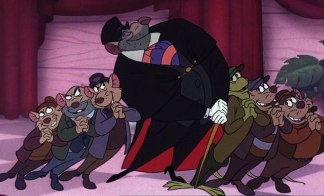 The Great Mouse Detective - Bill the Lizard, from Alice In Wonderland, is part of Ratigan’s gang.