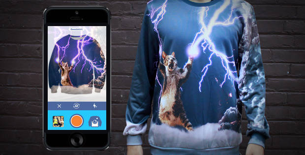 The app will allow you to edit and add filters the pictures you choose to be on your clothes.