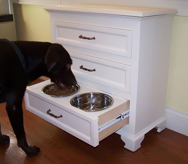 10.) Dog Water Bowl Drawer