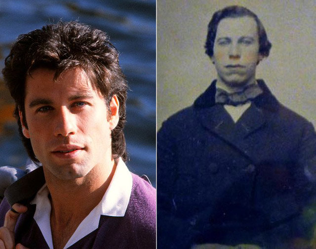 6. John Travolta and unknown man from the 1860s.