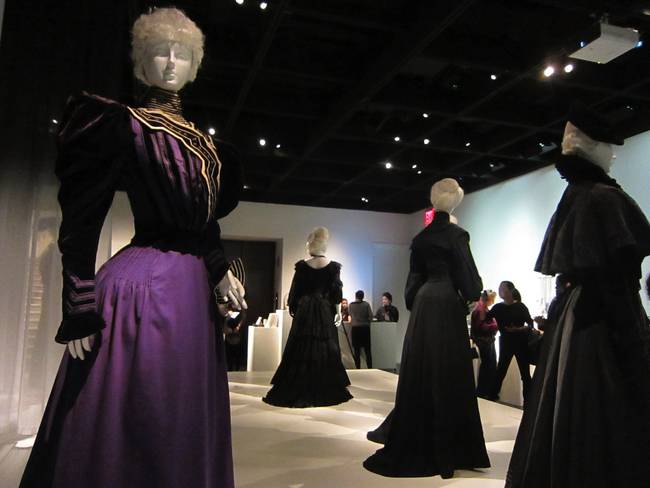 Purple was used as a color in "half-mourning" gowns. Half-mourning was a transitional state when people were emerging from the mourning process and easing back into everyday wear.