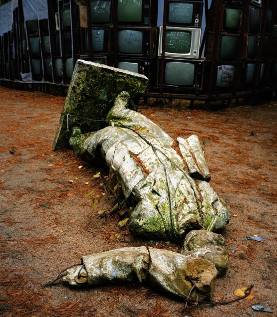 6.) A toppled Lenin statue in Lithuania.