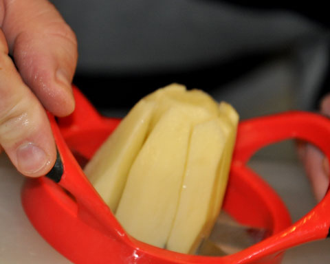 8. Use an apple slicer to make perfect potato wedges.