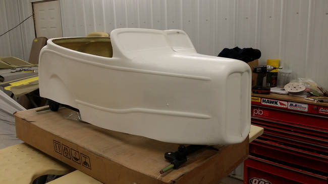 This was only the beginning - he acquired the roadster body, and then got to work hooking up the chassis to the frame.