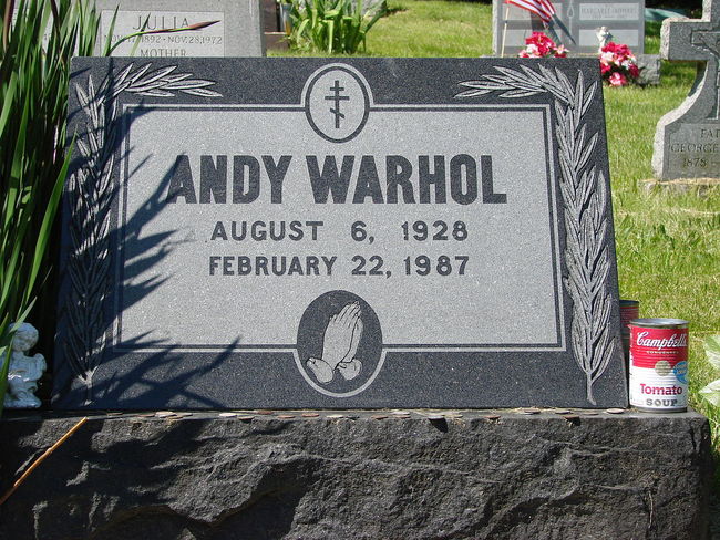 Andy Warhol died in 1987 and, as the coffin was being lowered, his friend Paige Powell tossed in a bottle of Estee Lauder perfume.