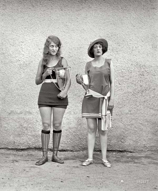 9.) Two winners of a beauty pageant, back when the standards of beauty were much different (1922).