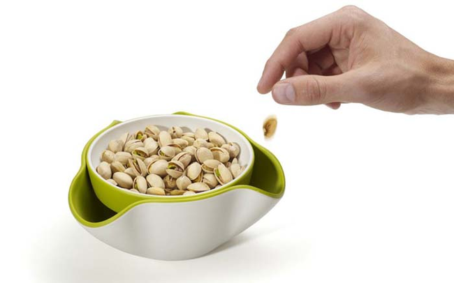 24.) Double snack dish. Great for olives, or pistachios.