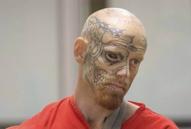 Despite his decidedly frightening appearance, Barnum stuck by his facial tattoos. “I was living on the streets, and I tried to get a job, but of course my beautiful face didn’t allow me to do that,” said Barnum according to the AP.