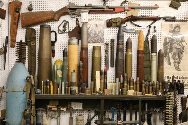 Weapons and ammunition from a variety of places. We'll just assume it isn't live.