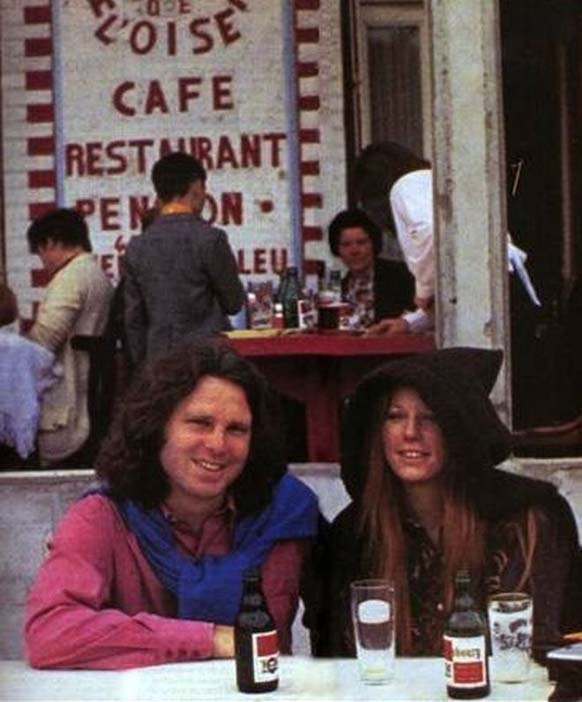 16.) Jim Morrison and his girlfriend Pamel Courson pose for a picture in Saint-Leud’Esserent. Five days later he was found dead.