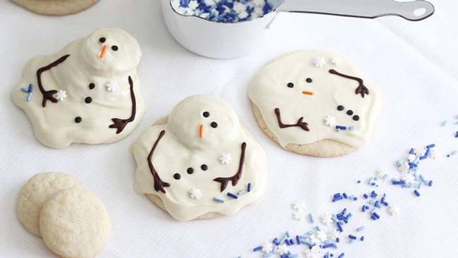 2.) Melting Snowman Sugar Cookies