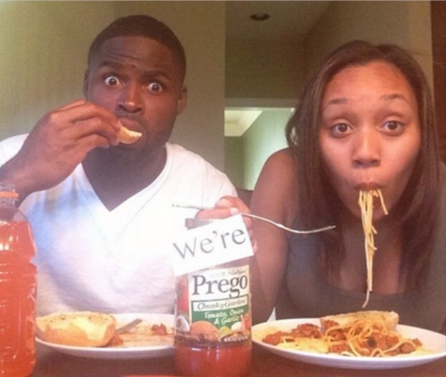 Torrey Smith of the Baltimore Ravens and his wife decided to announce the new baby over dinner.