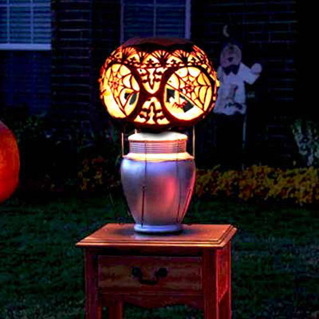 Who needs a lampshade when you have a pumpkin?