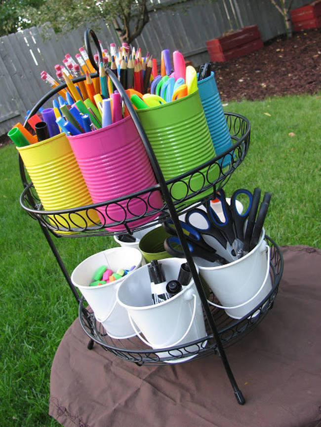 9.) Use your long neglected serving caddy as a craft caddy instead.