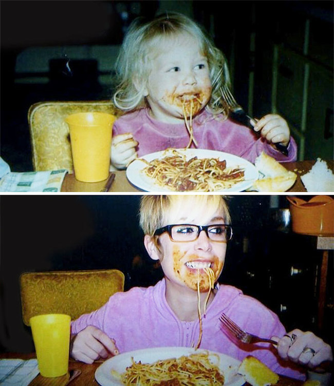 6.) Spaghetti is still her favorite food.