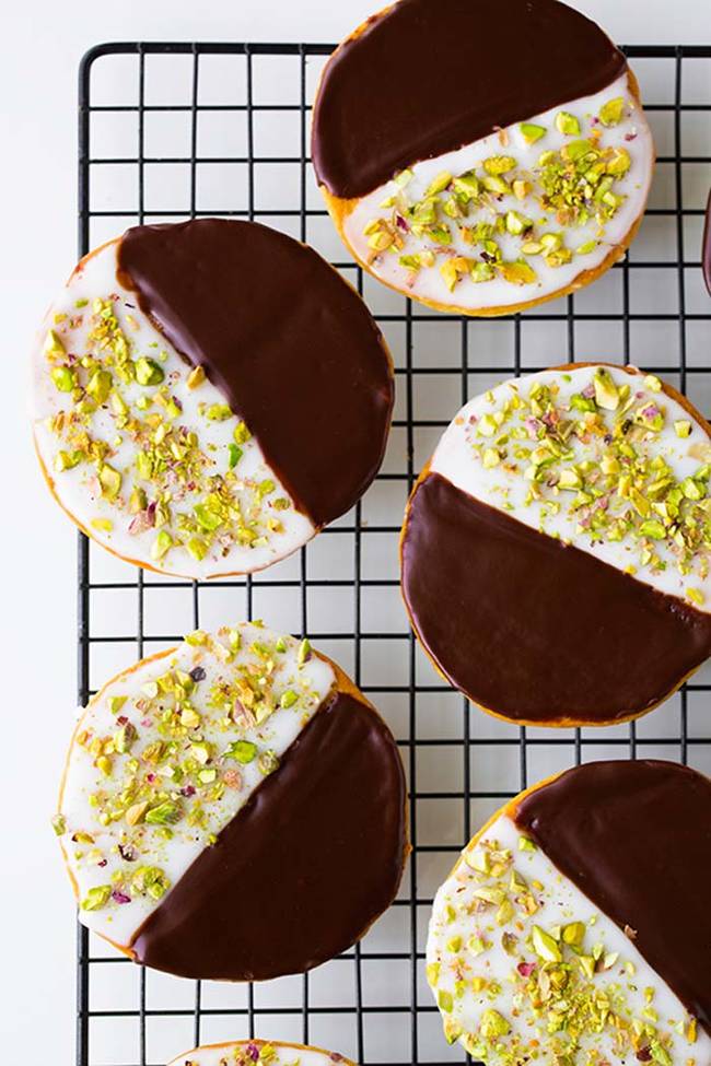 5.) Pistachio Black and White Cookies