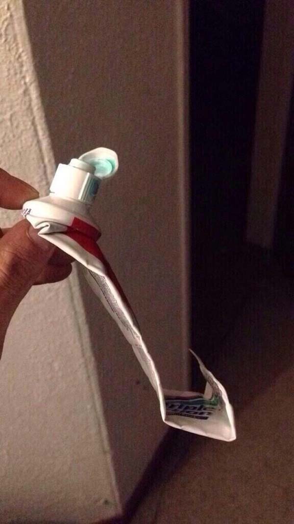 14.) When you have this much toothpaste, the struggle is real.