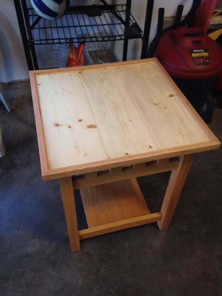 After some necessary elbow grease, the table looks like new! Now, it was time to turn it into a chess table. But how would he make his brother's chess table unique?