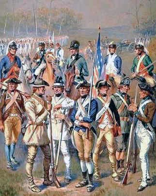 6.) Since there was no established Continental Army at the beginning of the war, there were no uniforms for the Americans to wear, so many of them just wore civilian clothing or hunting garb.