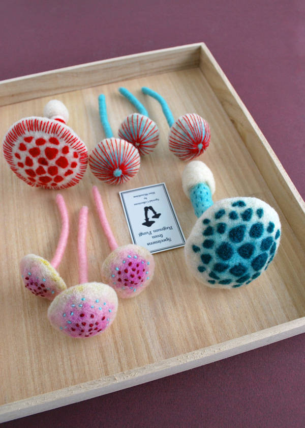 Felted mushrooms