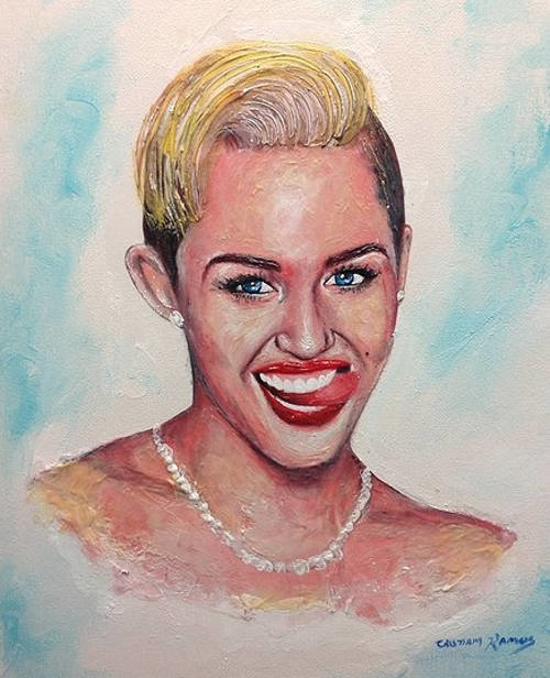There's an extra joke in here about Miley's superwhite teeth.