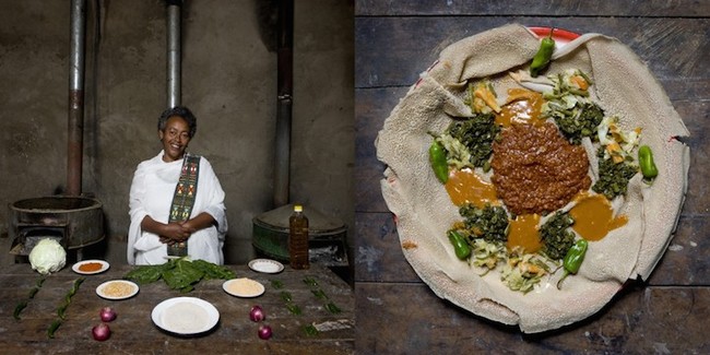 4. Injera with Curry and Vegetables - Bisrat Melake, 60 - Addis Ababa, Ethiopia